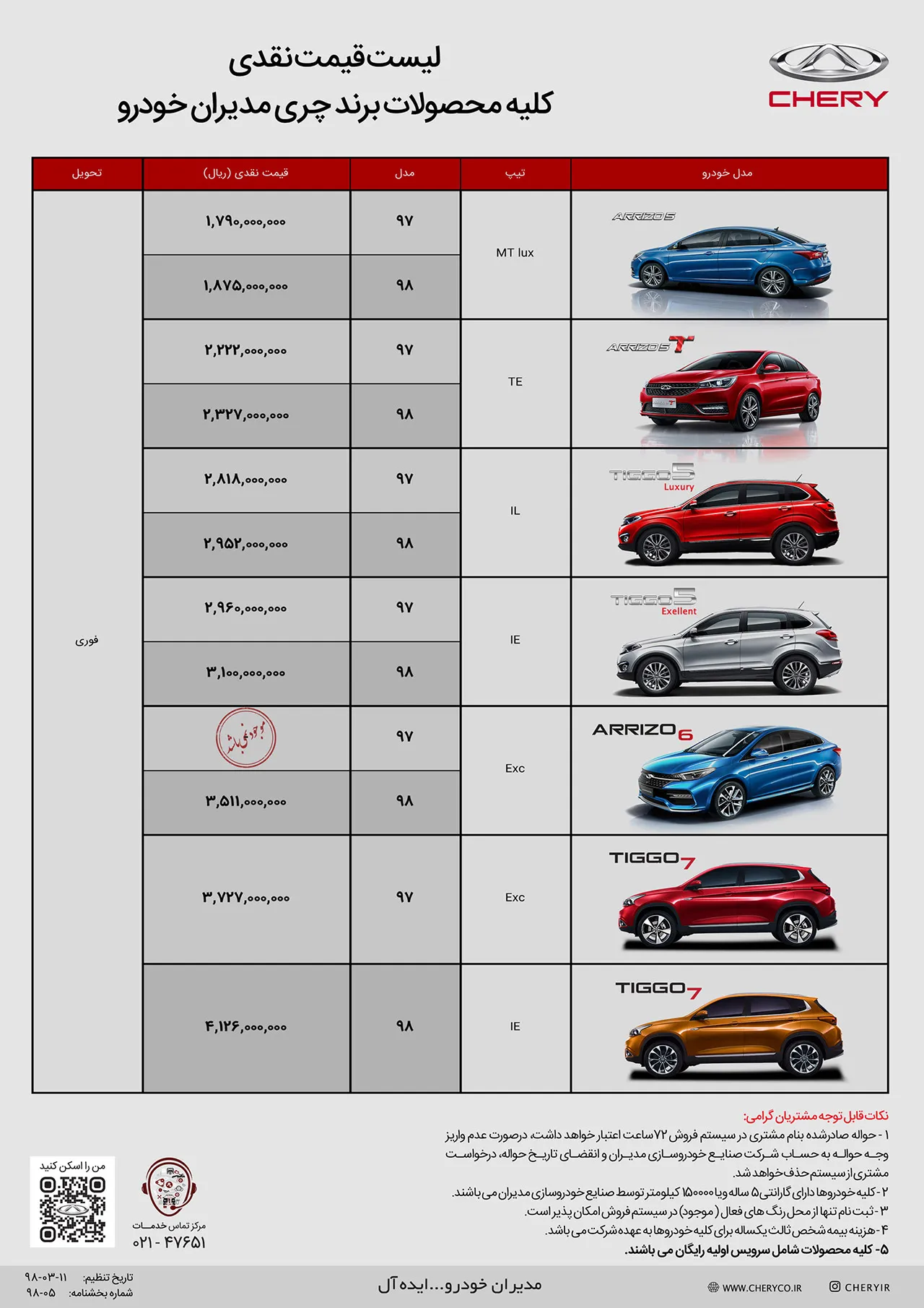 AutomobileFa Chery New Sale Khordad98