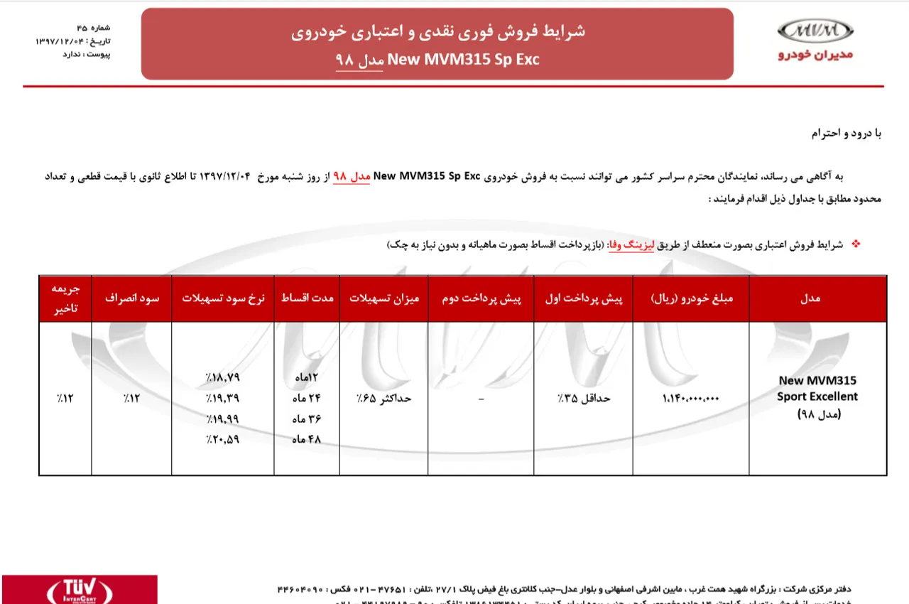 AutomobileFa PreSale Mvm315 SportExcellent98j