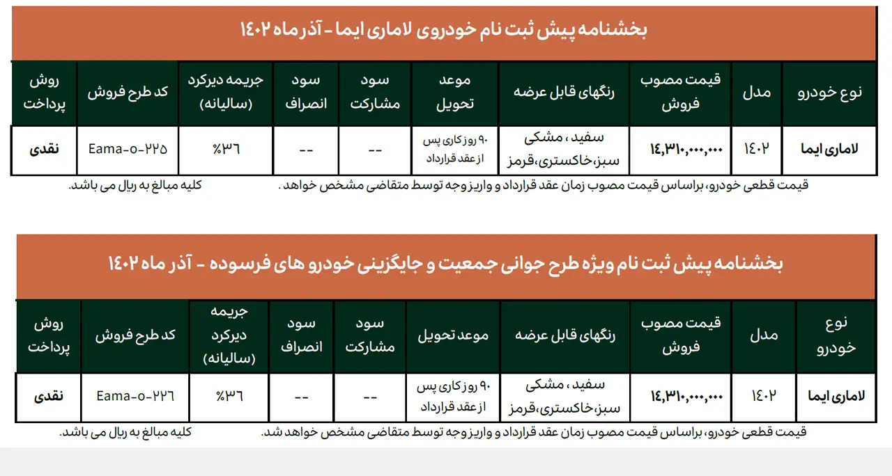 AutomobileFa New Sale Plan Lamari Eama 14020919