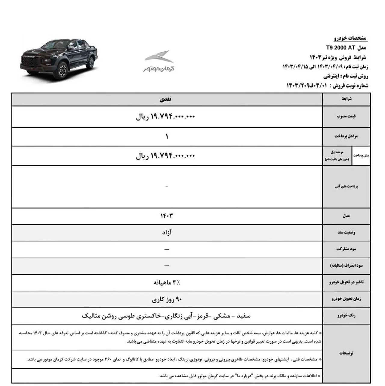 AutomobileFa T9 sale 14030407